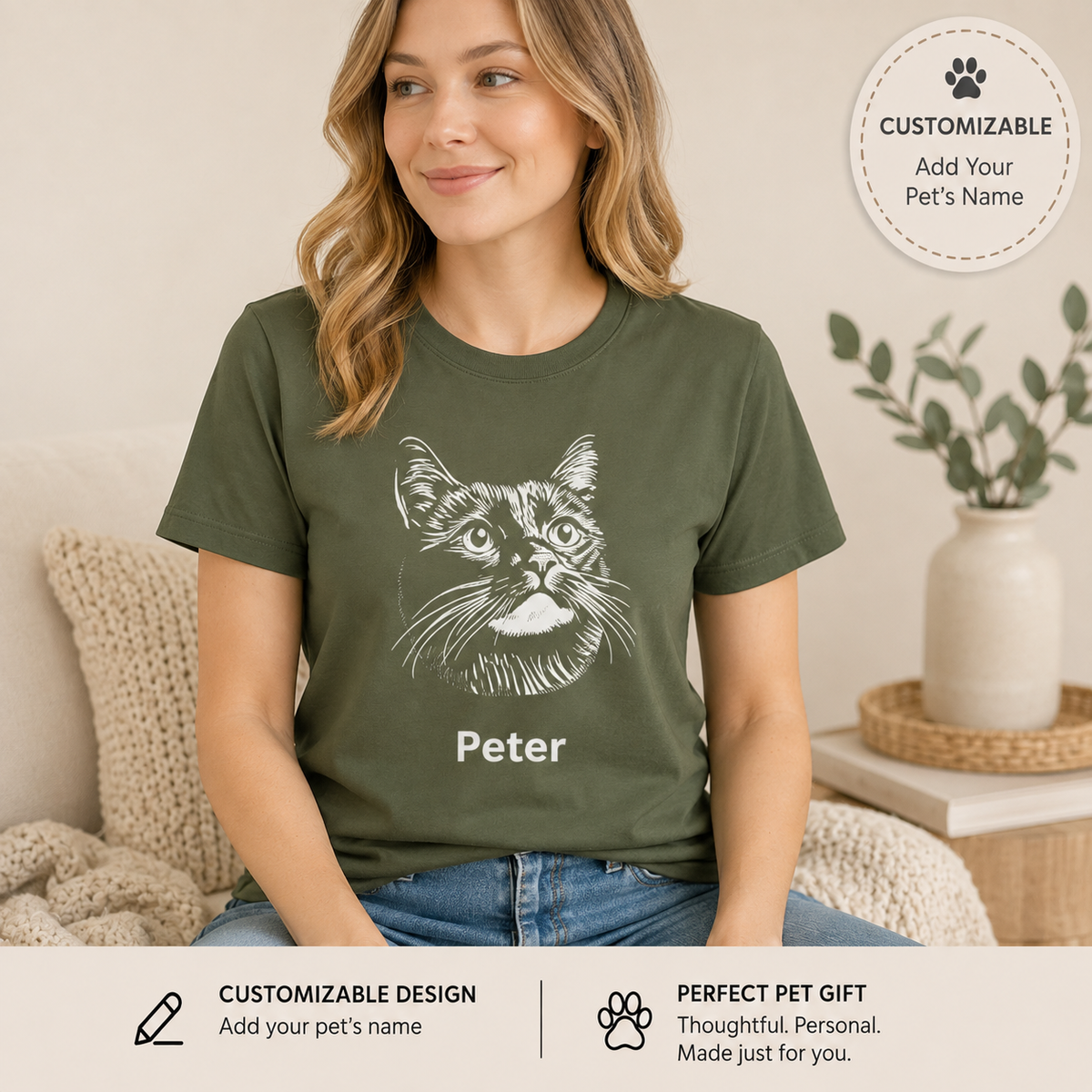 Custom Cat T-Shirts | Personalized Cat T-Shirts