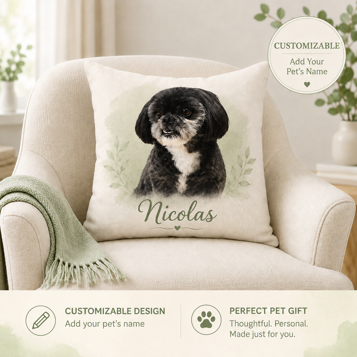 Custom Pet Lover Pillows | Personalized Dog & Cat Pillows
