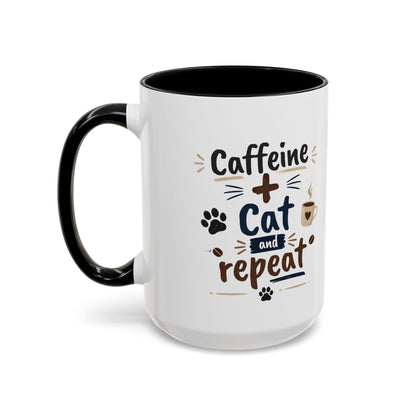 Cat Fuel Coffee Mug — Cute Black Cat Holding ‘Cat Fuel’ Cup, Funny Cat Lover Gift