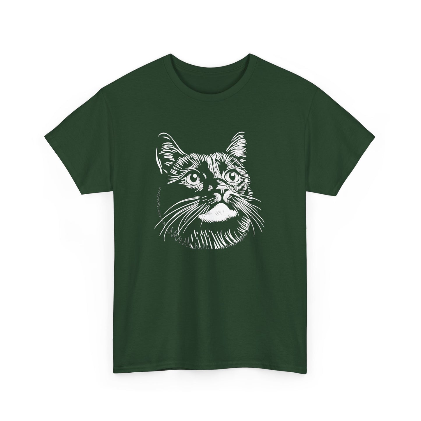 Black Cat Sketch T-Shirt — Minimalist Hand-Drawn Feline Tee