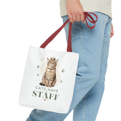 Cats Have Staff Crowned Cat Illustration Tote Bag — Funny Cat Lover Gift