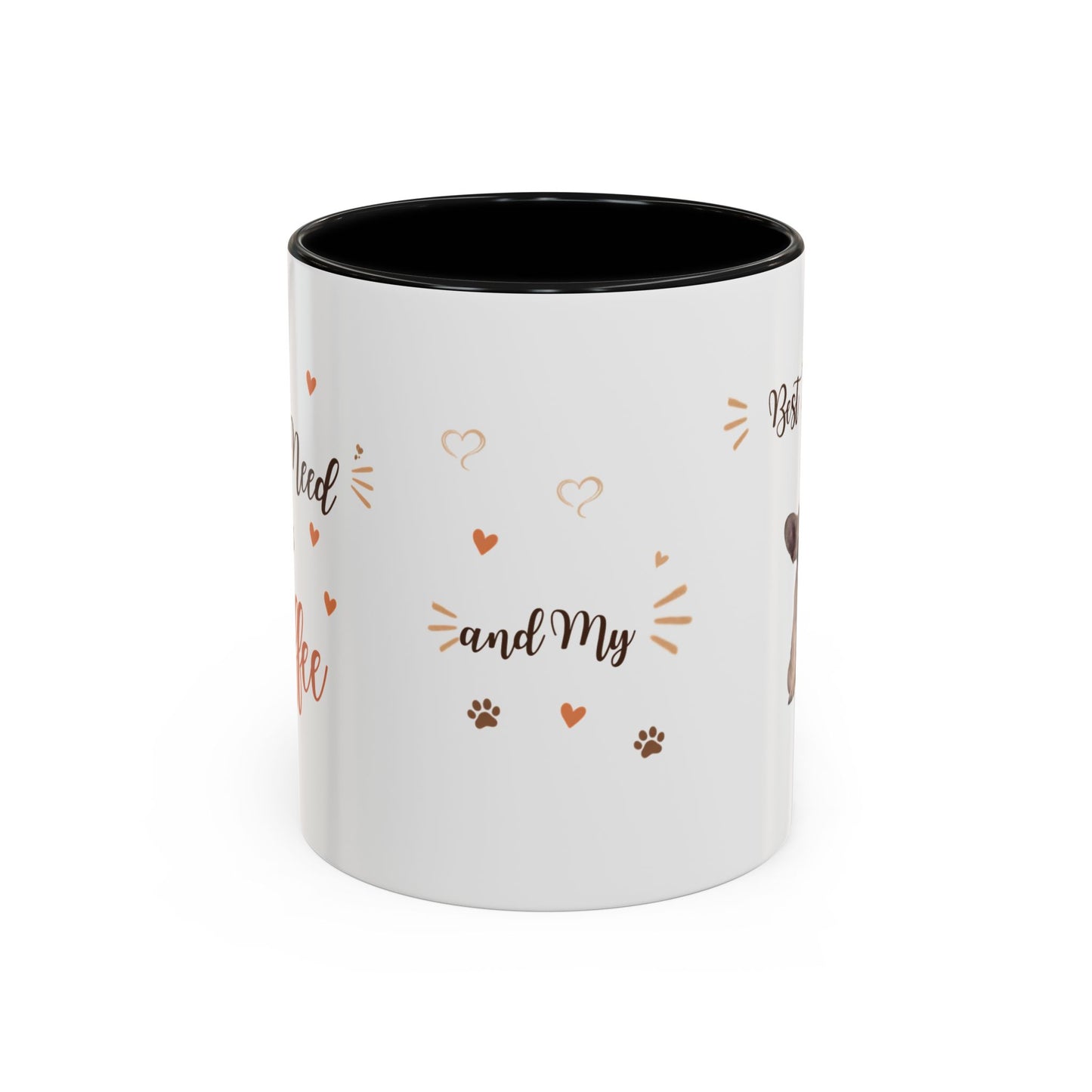 French Bulldog Coffee Mug – "Best Friend and My Love" Accent Ceramic Mug (11/15oz)