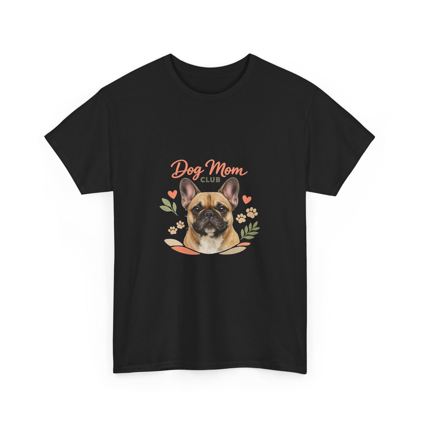 Dog Mom Club T-Shirt — Cute French Bulldog Floral Tee for Dog Lovers
