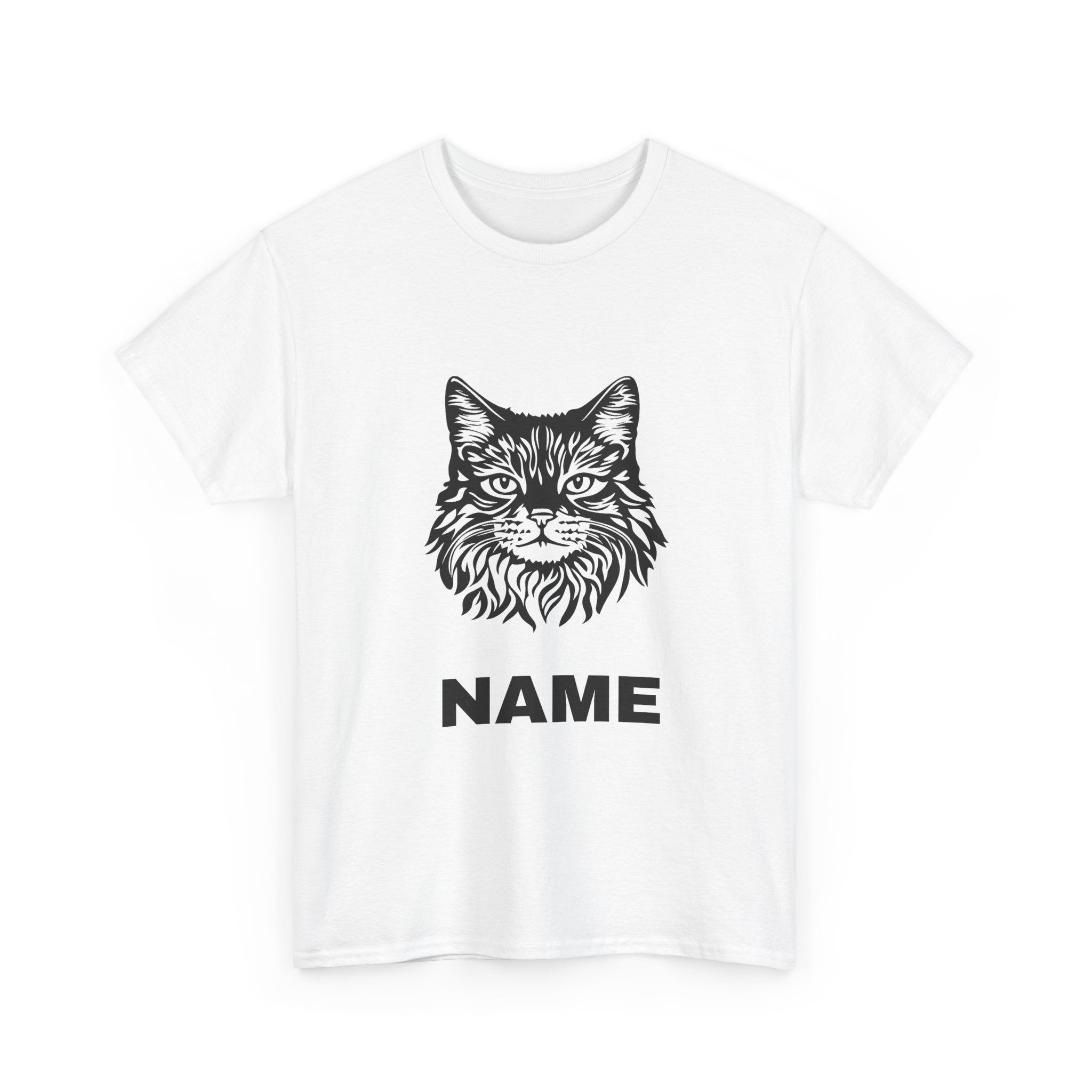 Cat Face Tee — Customizable Name Graphic Shirt