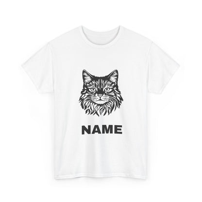 Cat Face Tee — Customizable Name Graphic Shirt