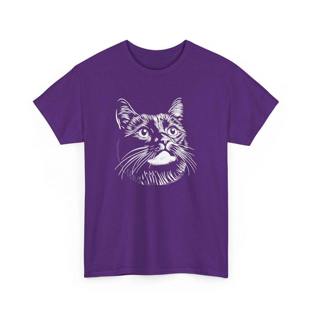 Black Cat Sketch T-Shirt — Minimalist Hand-Drawn Feline Tee