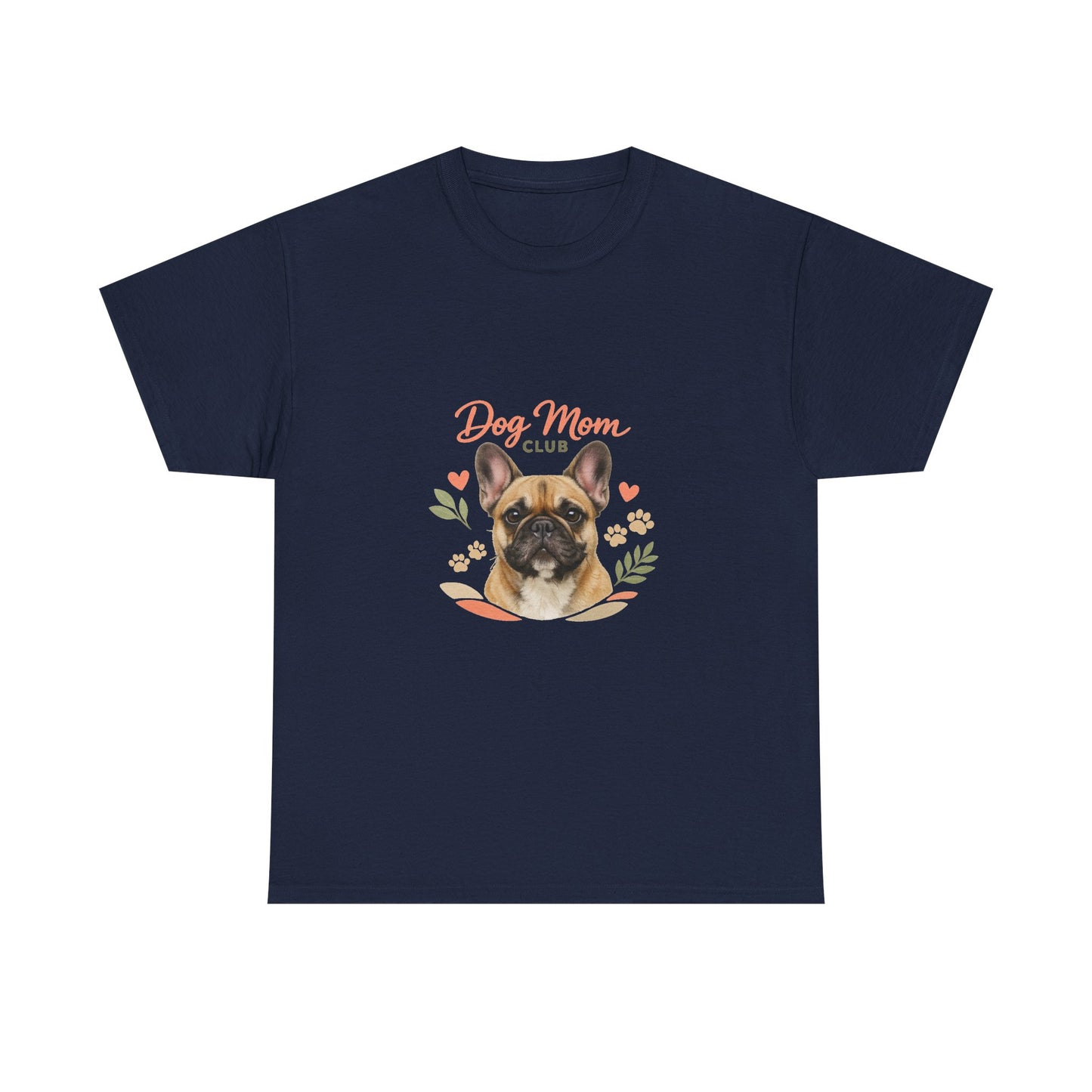 Dog Mom Club T-Shirt — Cute French Bulldog Floral Tee for Dog Lovers