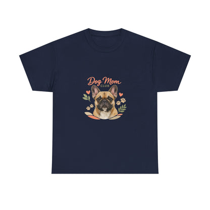Dog Mom Club T-Shirt — Cute French Bulldog Floral Tee for Dog Lovers
