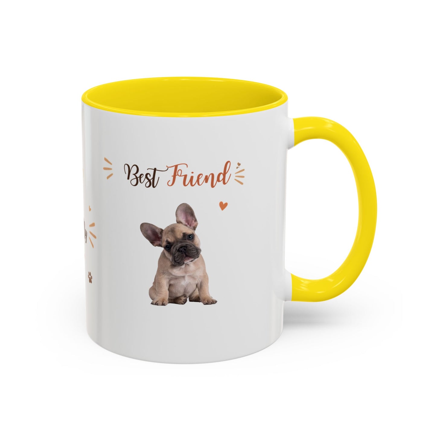 French Bulldog Coffee Mug – "Best Friend and My Love" Accent Ceramic Mug (11/15oz)