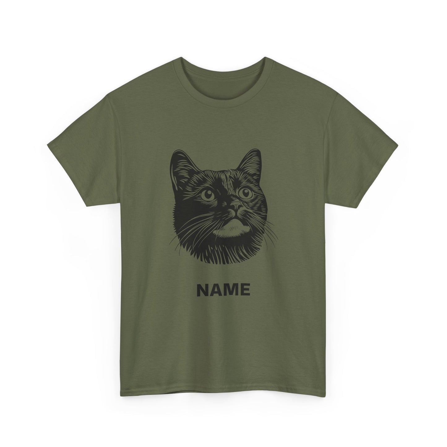 Cat Portrait Tee — Personalized "Name" Graphic T-Shirt