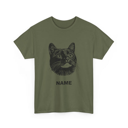 Cat Portrait Tee — Personalized "Name" Graphic T-Shirt