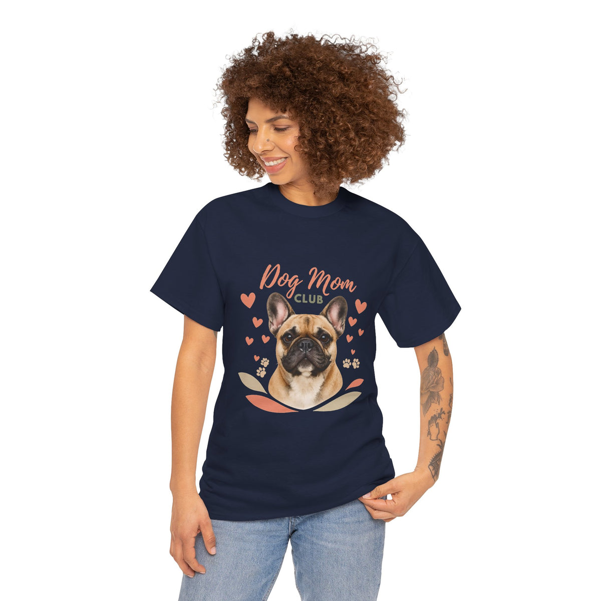 Dog Mom Club T-Shirt — French Bulldog Graphic Tee, Cute Pet Lover Gift