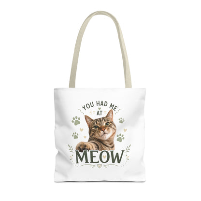 Cat Tote Bag - "You Had Me at Meow" Cute Cat Shopper Bag