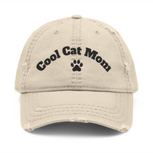 Cool Cat Mom Distressed Dad Hat - Embroidered Paw Baseball Cap