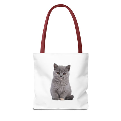 Personalized Cat Paw Tote Bag — Custom Name Cute Kitten Print
