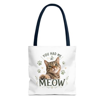 Cat Tote Bag - "You Had Me at Meow" Cute Cat Shopper Bag