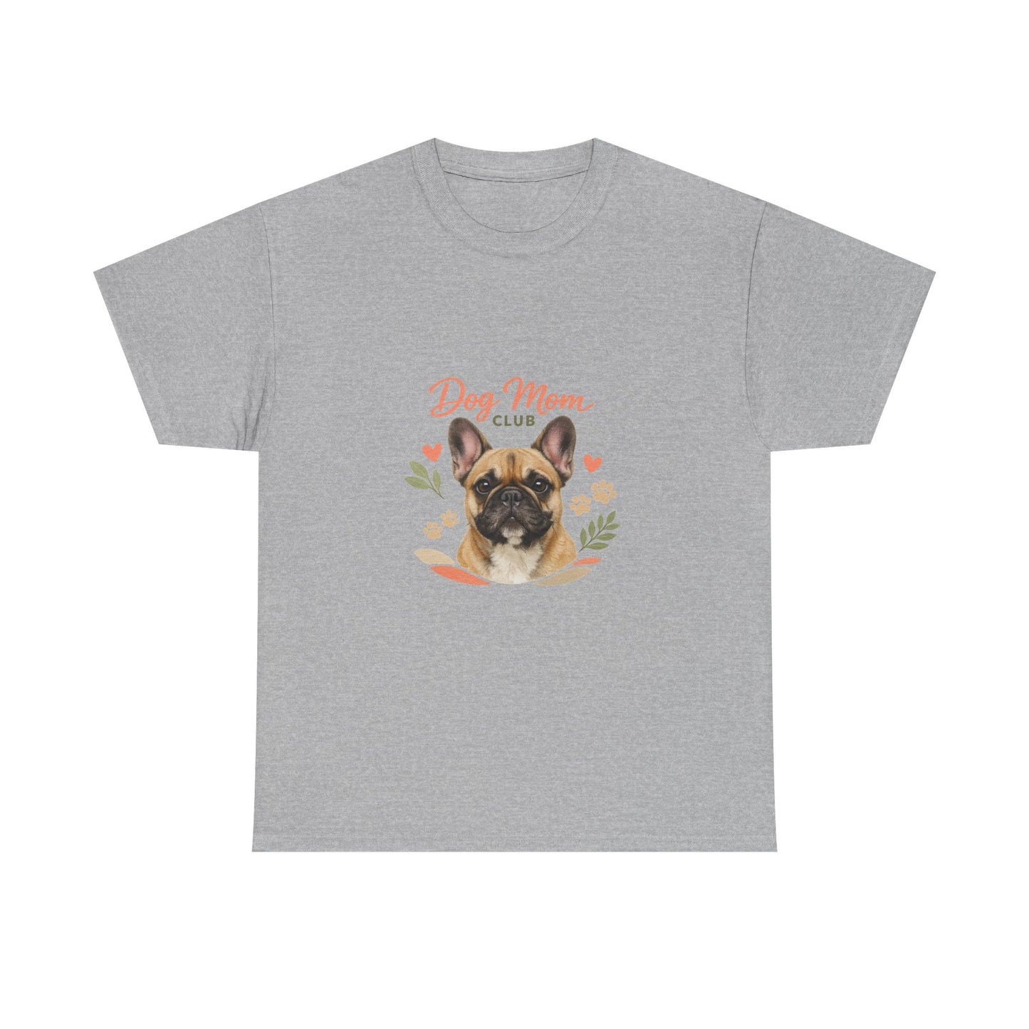 Dog Mom Club T-Shirt — Cute French Bulldog Floral Tee for Dog Lovers