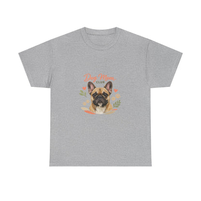 Dog Mom Club T-Shirt — Cute French Bulldog Floral Tee for Dog Lovers