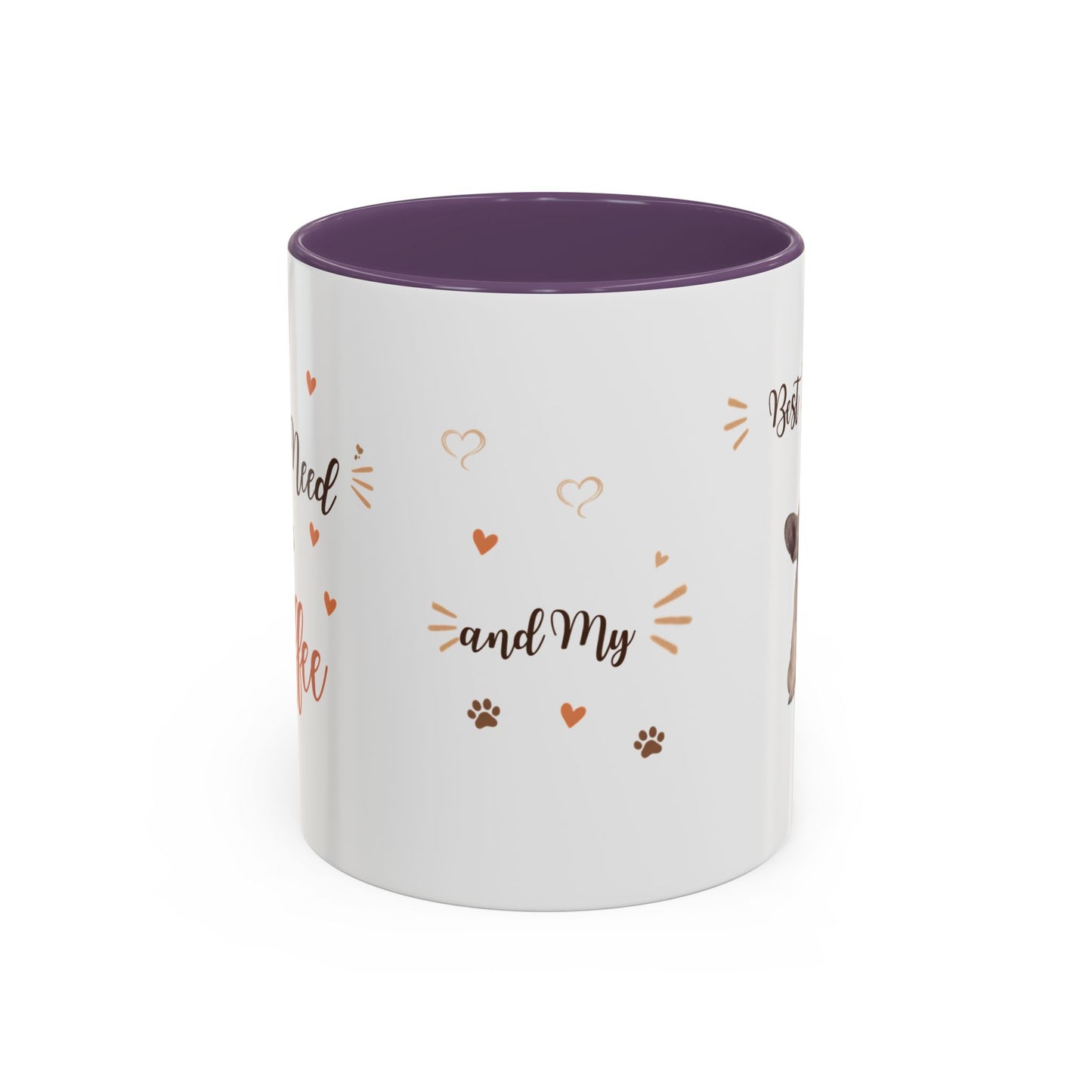 French Bulldog Coffee Mug – "Best Friend and My Love" Accent Ceramic Mug (11/15oz)