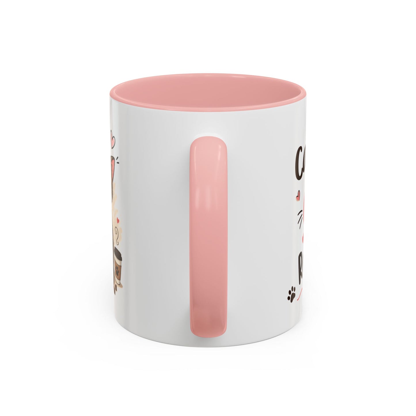 Cat Coffee Mug — "Cat & Coffee" Cute Kitty Design, 11/15oz Accent Ceramic Mug