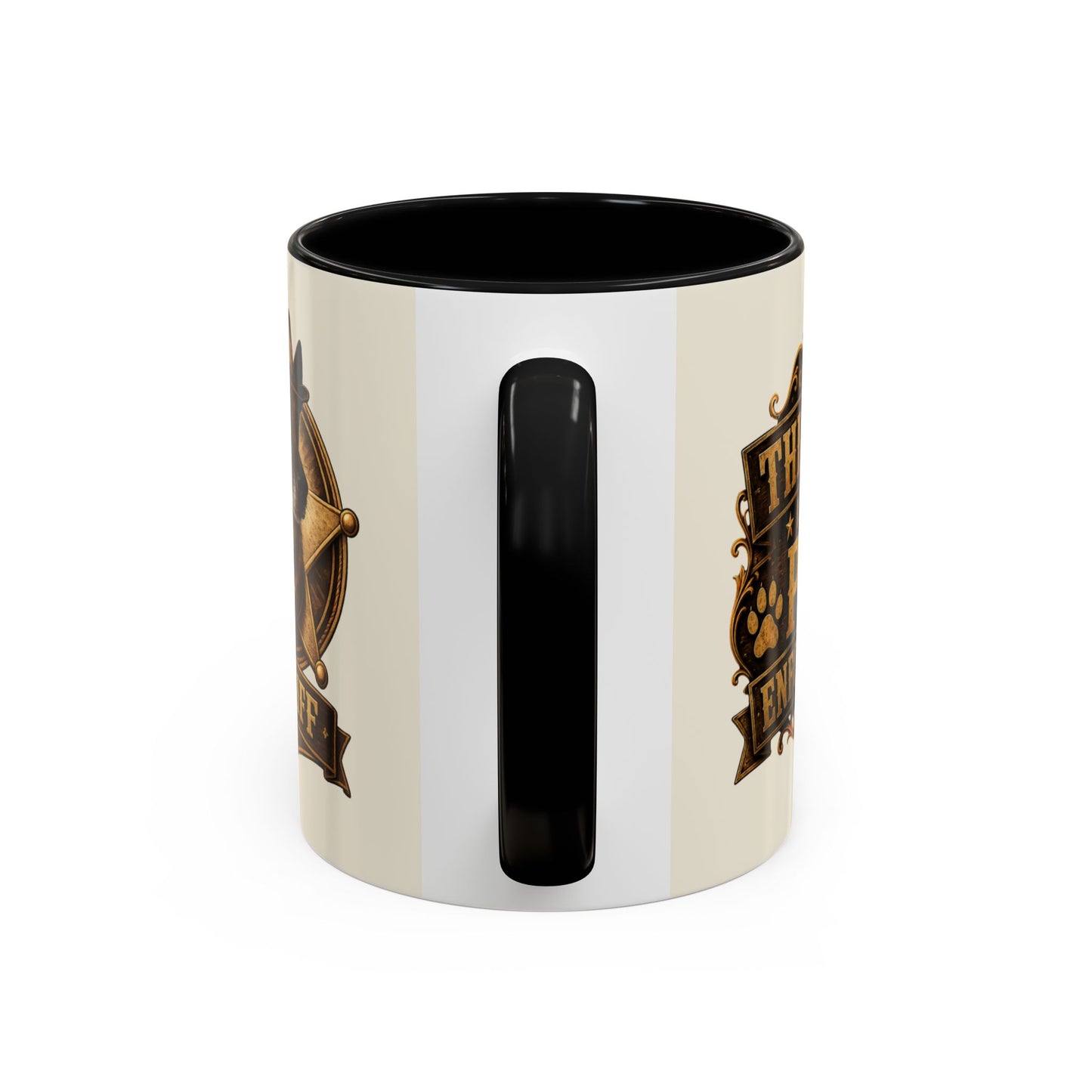 Sheriff Dog Coffee Mug — Vintage Badge Accent Mug for Dog Lovers