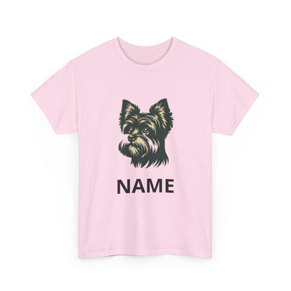 Personalized Yorkie T-Shirt — Custom Name Small Dog Portrait Tee