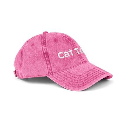 Cat Team Vintage Embroidered Cap