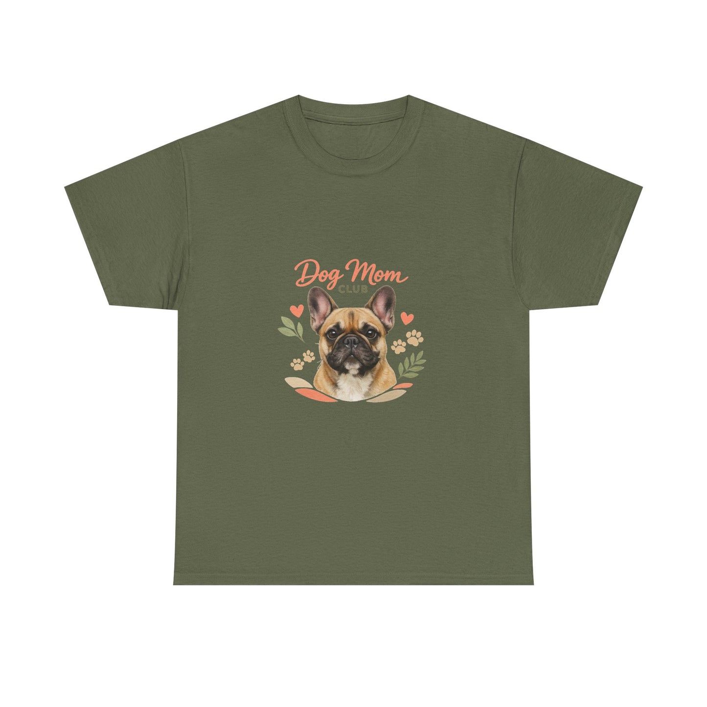 Dog Mom Club T-Shirt — Cute French Bulldog Floral Tee for Dog Lovers