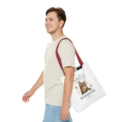 My Social Battery Has Whiskers Cat Tote Bag