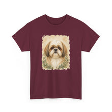 Shih Tzu Portrait Tee - Vintage Floral Dog Lover T-Shirt