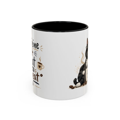 Cat Fuel Coffee Mug — Cute Black Cat Holding ‘Cat Fuel’ Cup, Funny Cat Lover Gift