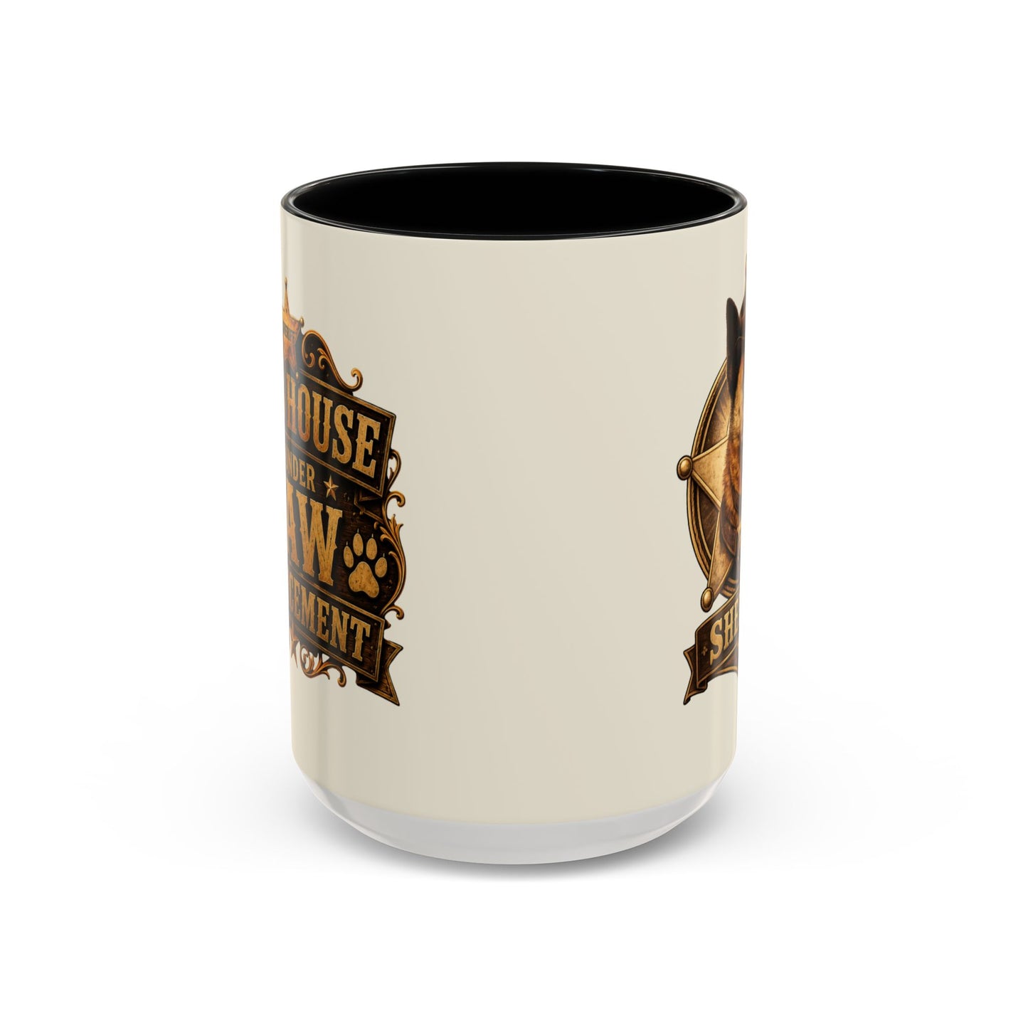 Sheriff Dog Coffee Mug — Vintage Badge Accent Mug for Dog Lovers