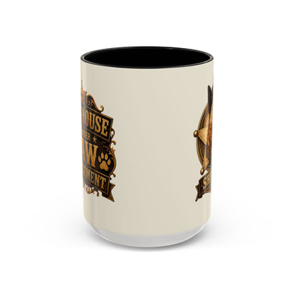 Sheriff Dog Coffee Mug — Vintage Badge Accent Mug for Dog Lovers
