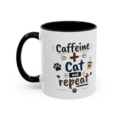 Cat Fuel Coffee Mug — Cute Black Cat Holding ‘Cat Fuel’ Cup, Funny Cat Lover Gift
