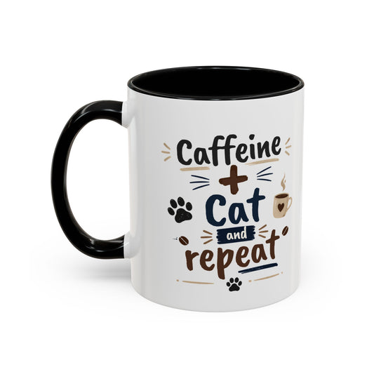 Cat Fuel Coffee Mug — Cute Black Cat Holding ‘Cat Fuel’ Cup, Funny Cat Lover Gift