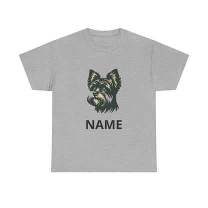 Personalized Yorkie T-Shirt — Custom Name Small Dog Portrait Tee