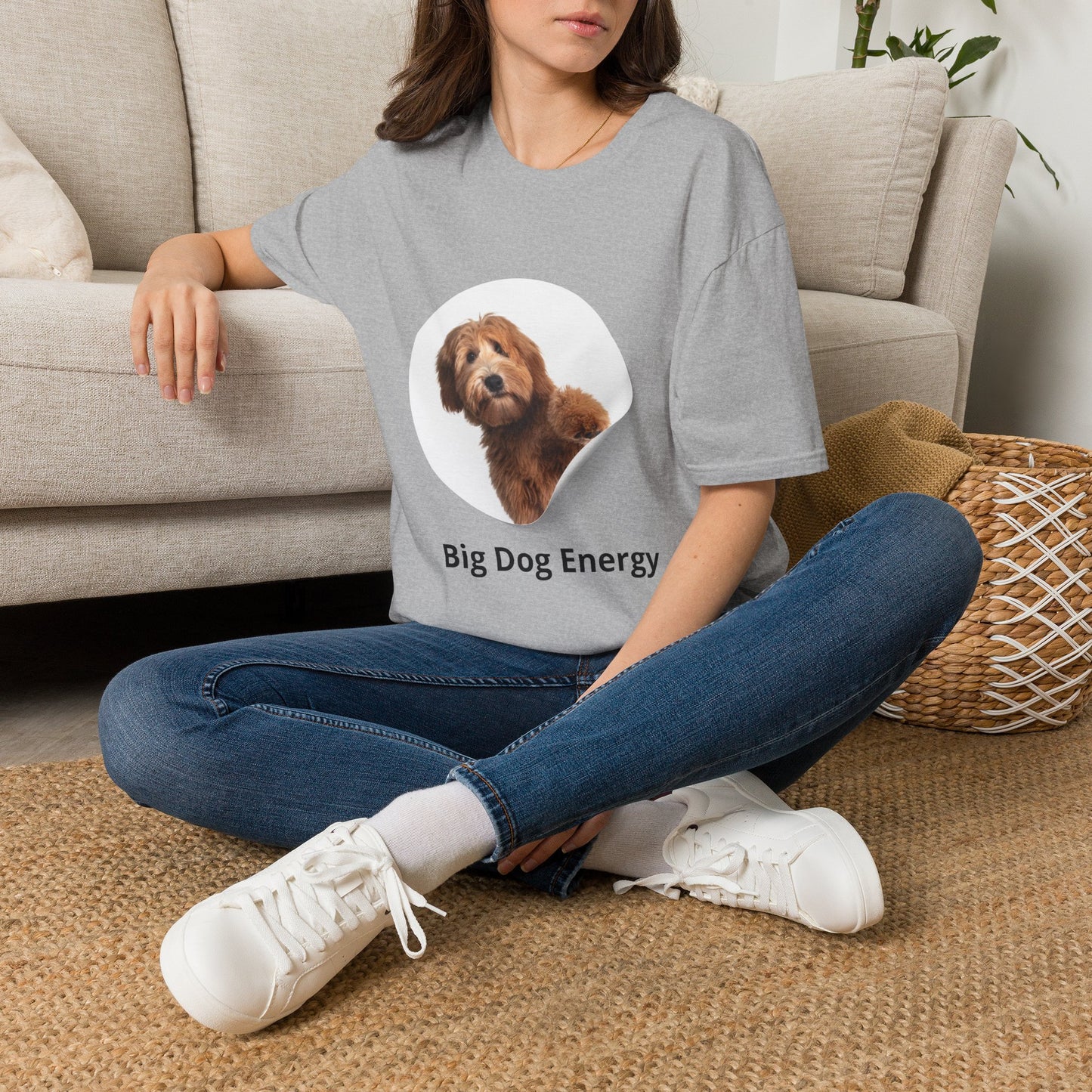 Big Dog Energy T-Shirt — Cute Peekaboo Doodle Graphic Tee