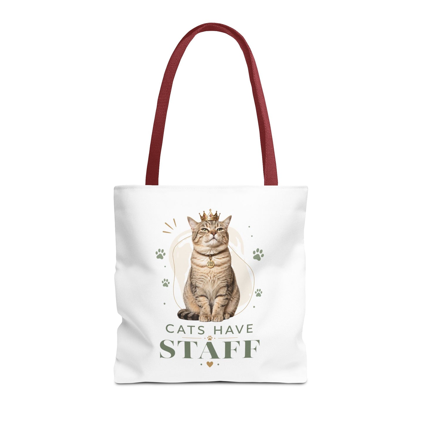 Cats Have Staff Crowned Cat Illustration Tote Bag — Funny Cat Lover Gift