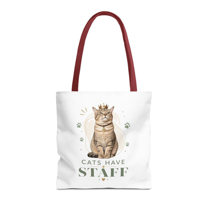 Cats Have Staff Crowned Cat Illustration Tote Bag — Funny Cat Lover Gift