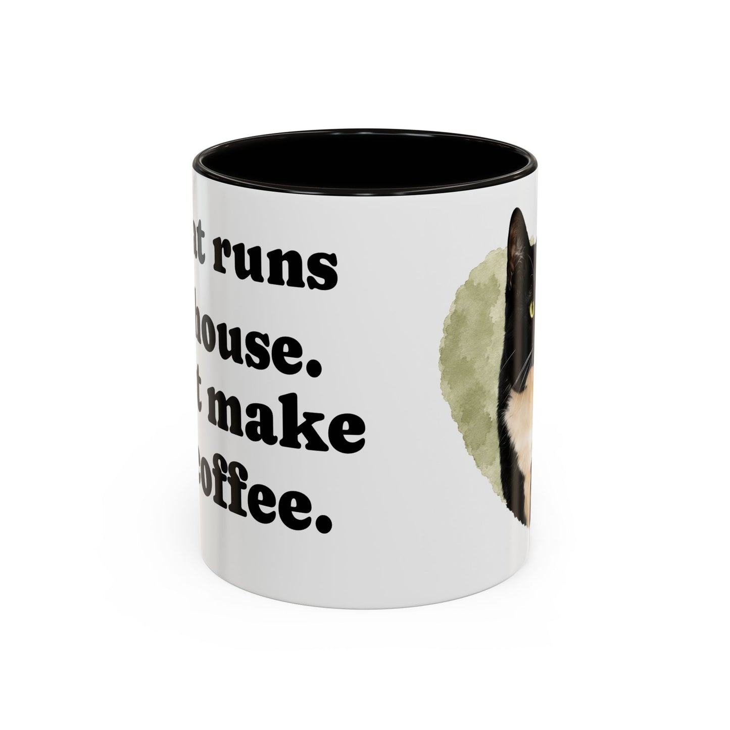 Cat Lover Coffee Mug (11oz/15oz) — Black Tuxedo Cat Heart Photo Design