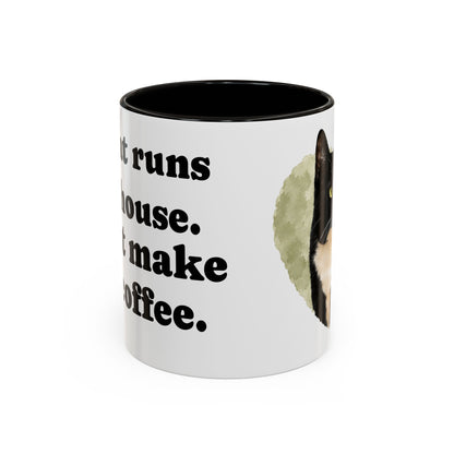 Cat Lover Coffee Mug (11oz/15oz) — Black Tuxedo Cat Heart Photo Design