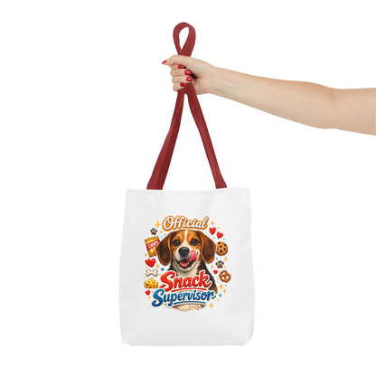 Tote Bag — "Official Snack Supervisor" Cute Dog Snack Lover Tote