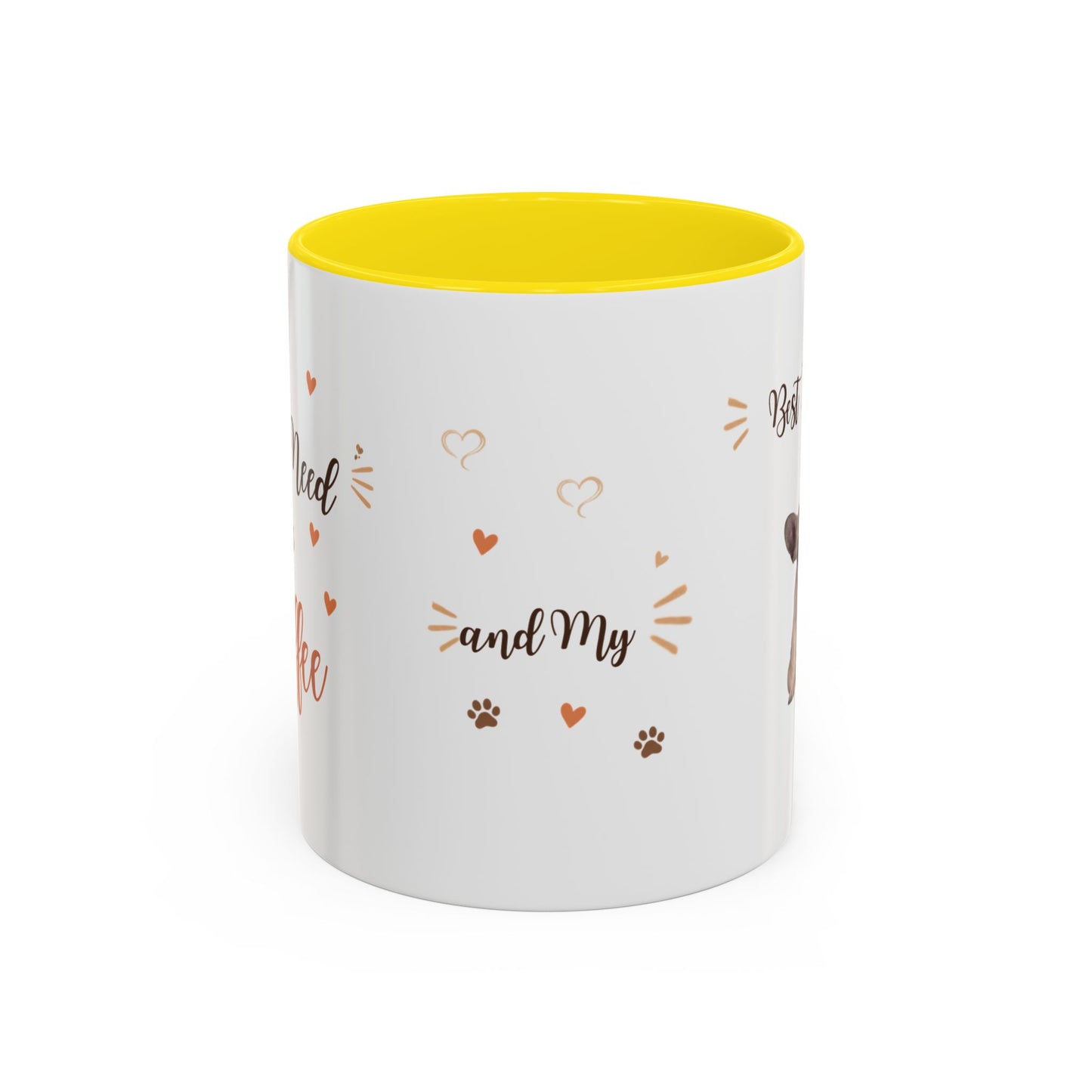 French Bulldog Coffee Mug – "Best Friend and My Love" Accent Ceramic Mug (11/15oz)