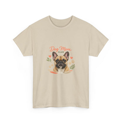 Dog Mom Club T-Shirt — Cute French Bulldog Floral Tee for Dog Lovers
