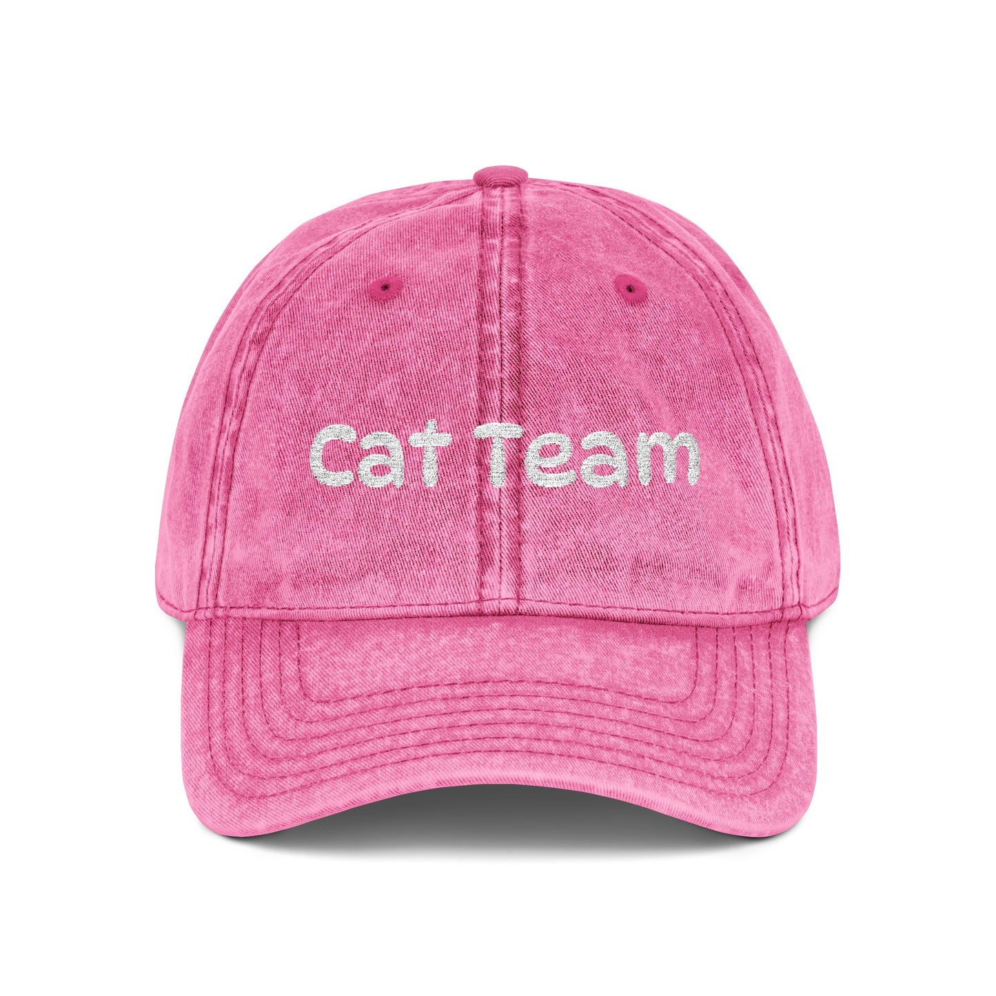 Cat Team Vintage Embroidered Cap