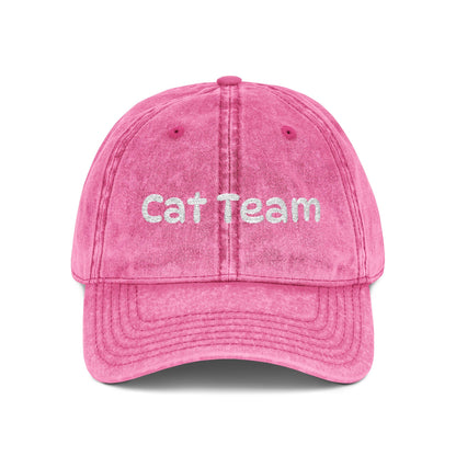 Cat Team Vintage Embroidered Cap