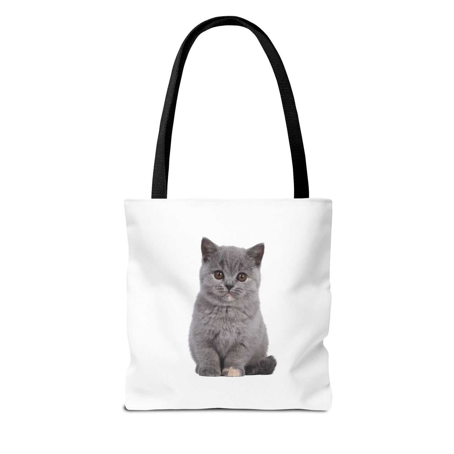 Personalized Cat Paw Tote Bag — Custom Name Cute Kitten Print