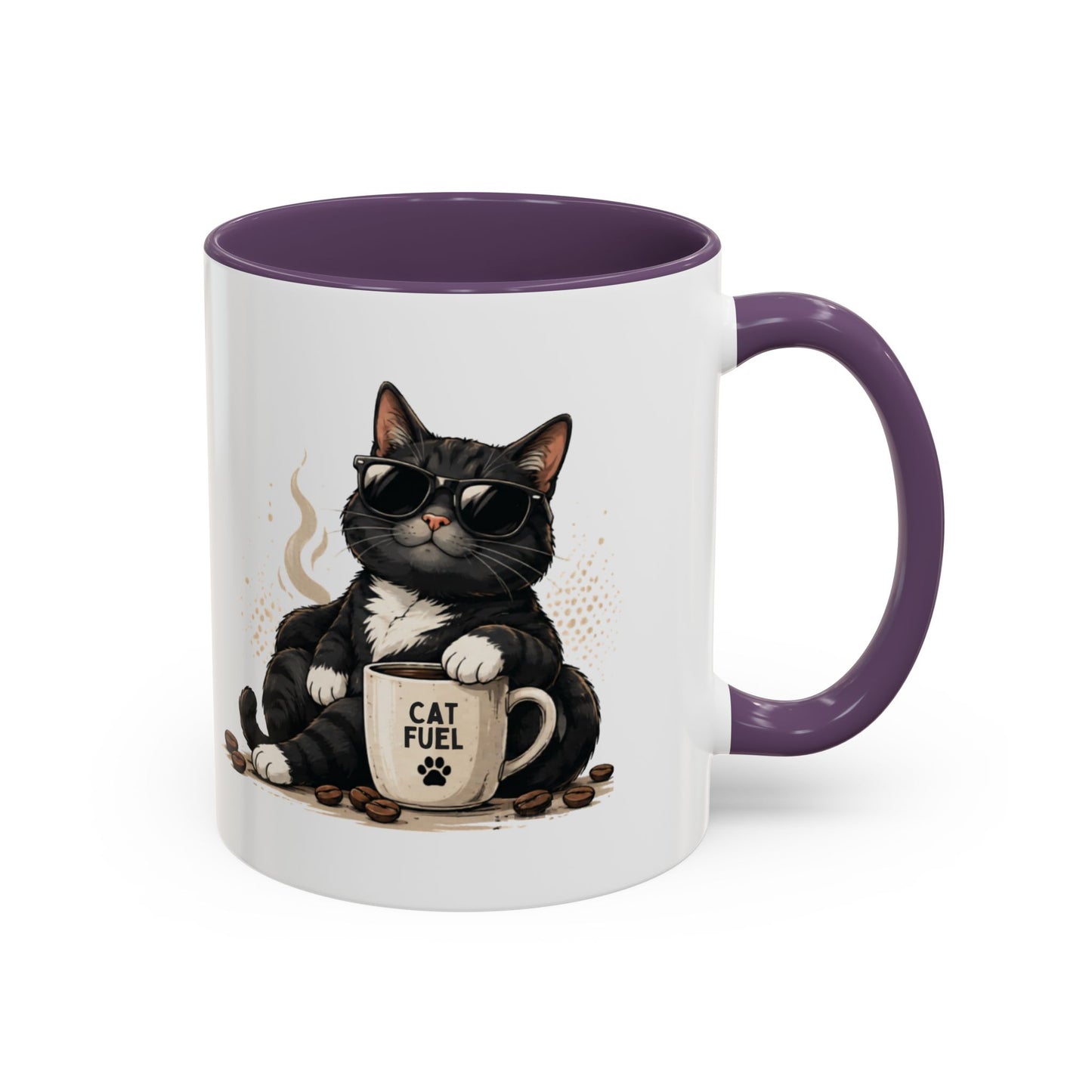 Cat Fuel Coffee Mug — Funny Black Cat Coffee Cup (11/15oz)