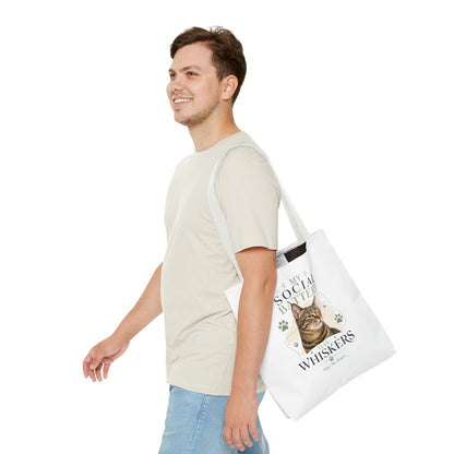 My Social Battery Has Whiskers Cat Tote Bag