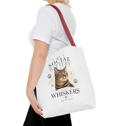 My Social Battery Has Whiskers Cat Tote Bag